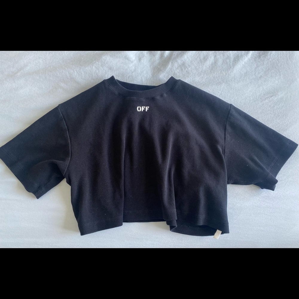 authentic off-white black crop top